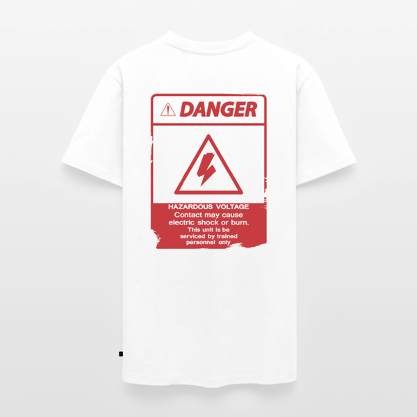 SPOD Männer Premium T-Shirt | Spreadshirt 812 Weiß / S Danger High Voltage - Männer Premium T-Shirt E-Bike-Community