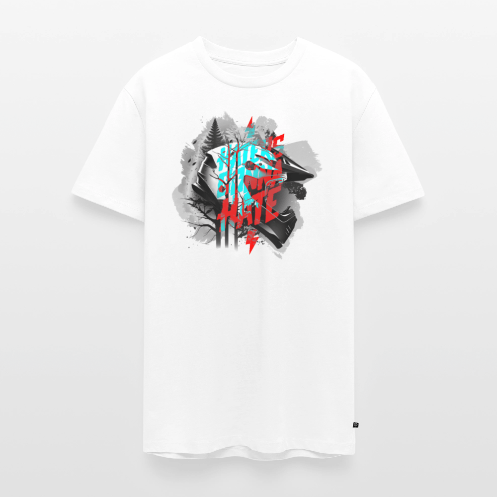 SPOD Männer Premium T-Shirt | Spreadshirt 812 Weiß / S Haters gonna Hate - Fullface Männer Premium T-Shirt E-Bike-Community