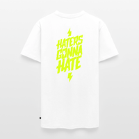 SPOD Männer Premium T-Shirt | Spreadshirt 812 Weiß / S Haters gonna Hate - Männer Premium T-Shirt E-Bike-Community