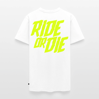 SPOD Männer Premium T-Shirt | Spreadshirt 812 Weiß / S Ride or Die - Neongelb - Männer Premium T-Shirt E-Bike-Community