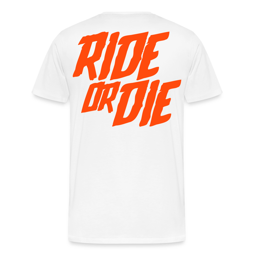 SPOD Männer Premium T-Shirt | Spreadshirt 812 weiß / S Ride or Die - Neonorange - Männer Premium T-Shirt E-Bike-Community
