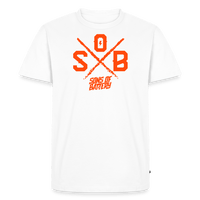 SPOD Männer Premium T-Shirt | Spreadshirt 812 Weiß / S SoB Cross - Neonorange Männer Premium T-Shirt E-Bike-Community