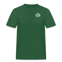 SPOD Männer Workwear T-Shirt Flaschengrün / S Cross / Skullgang Grunge Logo -Front/ Back - Männer Workwear T-Shirt E-Bike-Community