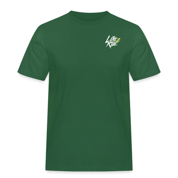 SPOD Männer Workwear T-Shirt Flaschengrün / S Love 2 Ride - Männer Heavy Shirt von Russel Athletics E-Bike-Community