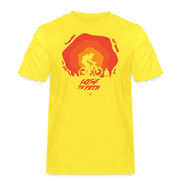 SPOD Männer Workwear T-Shirt Gelb / S LOSE THE PATH - CREATE YOUR OWN ADVENTURE - Russell Athletic Shirt E-Bike-Community