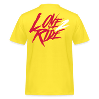 SPOD Männer Workwear T-Shirt Gelb / S Love 2 Ride - REDLINE - Russel Athletics Shirt E-Bike-Community