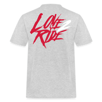 SPOD Männer Workwear T-Shirt Grau meliert / S Love 2 Ride - REDLINE - Russel Athletics Shirt E-Bike-Community