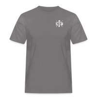 SPOD Männer Workwear T-Shirt Grau / S Cross / Skullgang Grunge Logo -Front/ Back - Männer Workwear T-Shirt E-Bike-Community