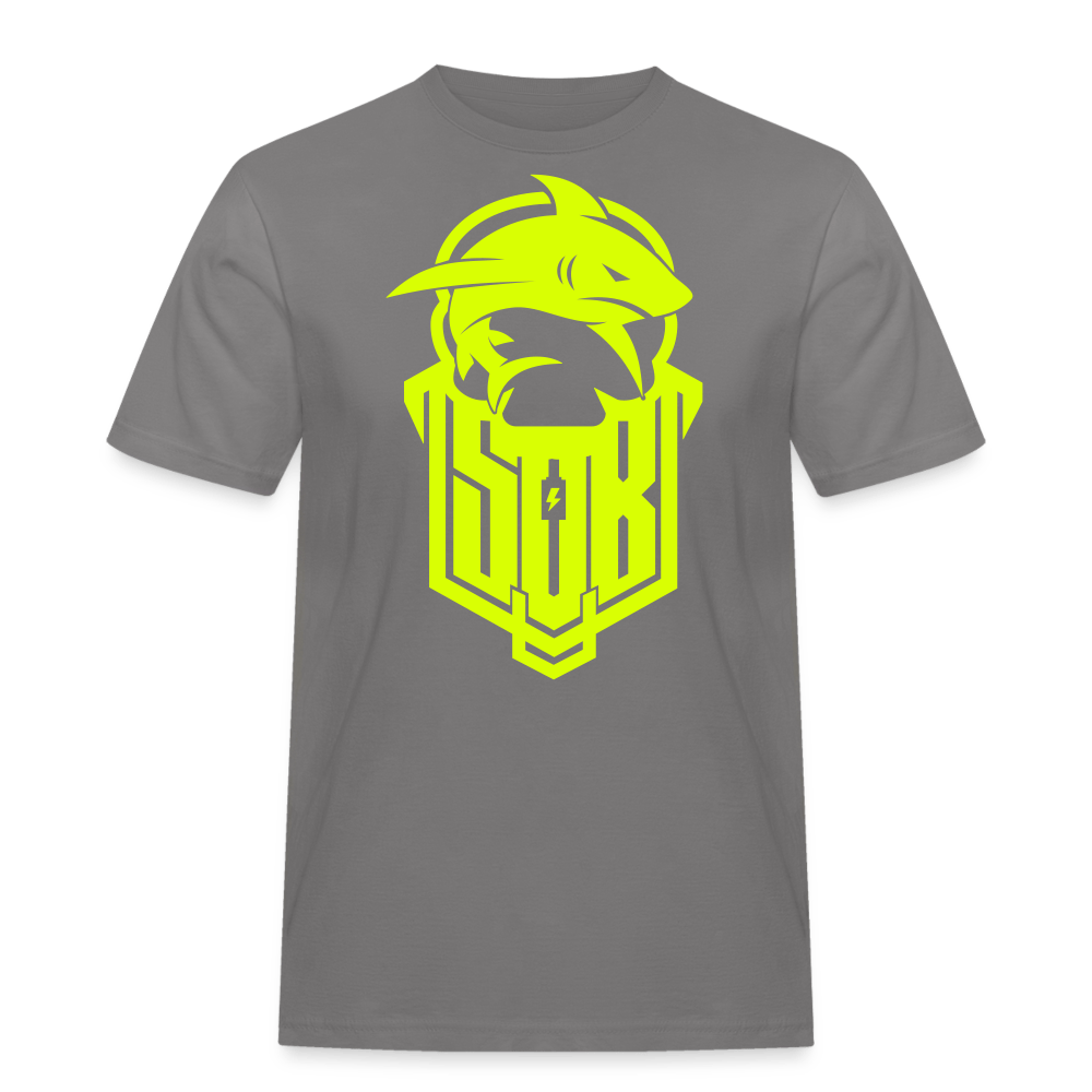 SPOD Männer Workwear T-Shirt Grau / S Hai Bike - Neongelb - Workwear T-Shirt E-Bike-Community