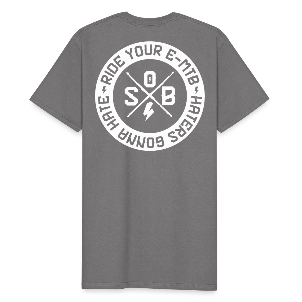 SPOD Männer Workwear T-Shirt Grau / S Haters gonna Hate 25 - Männer Russell Athletic Shirt E-Bike-Community