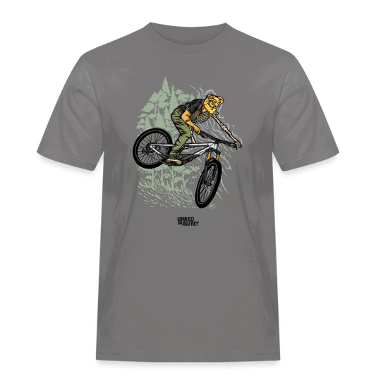 SPOD Männer Workwear T-Shirt Grau / S Shred or Alive 2022 - Männer Russell Athletic T-Shirt E-Bike-Community