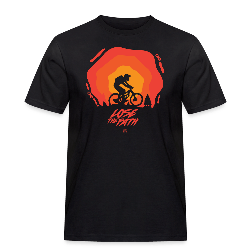 SPOD Männer Workwear T-Shirt LOSE THE PATH - CREATE YOUR OWN ADVENTURE - Russell Athletic Shirt E-Bike-Community