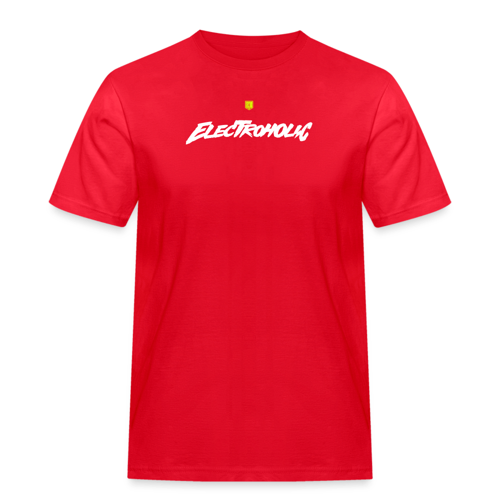 SPOD Männer Workwear T-Shirt Rot / S Electroholic Shirt - Männer Russell T-Shirt E-Bike-Community