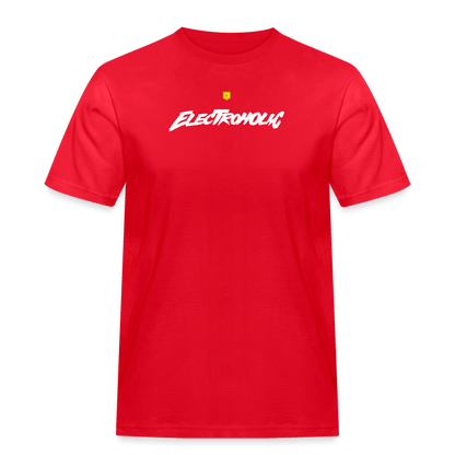 SPOD Männer Workwear T-Shirt Rot / S Electroholic Shirt - Männer Russell T-Shirt E-Bike-Community