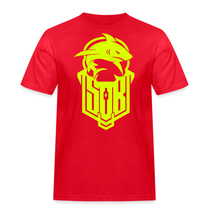 SPOD Männer Workwear T-Shirt Rot / S Hai Bike - Neongelb - Workwear T-Shirt E-Bike-Community