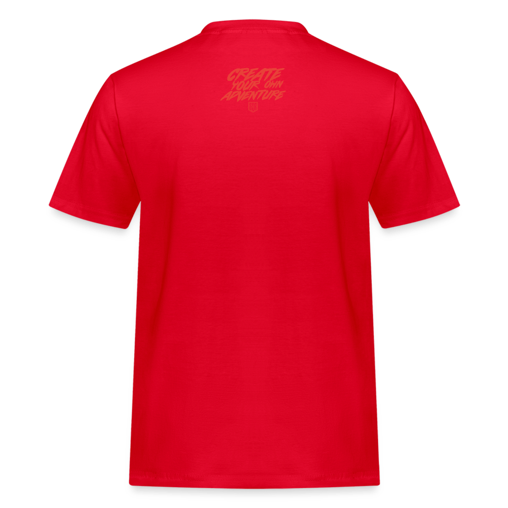 SPOD Männer Workwear T-Shirt Rot / S LOSE THE PATH - CREATE YOUR OWN ADVENTURE - Russell Athletic Shirt E-Bike-Community