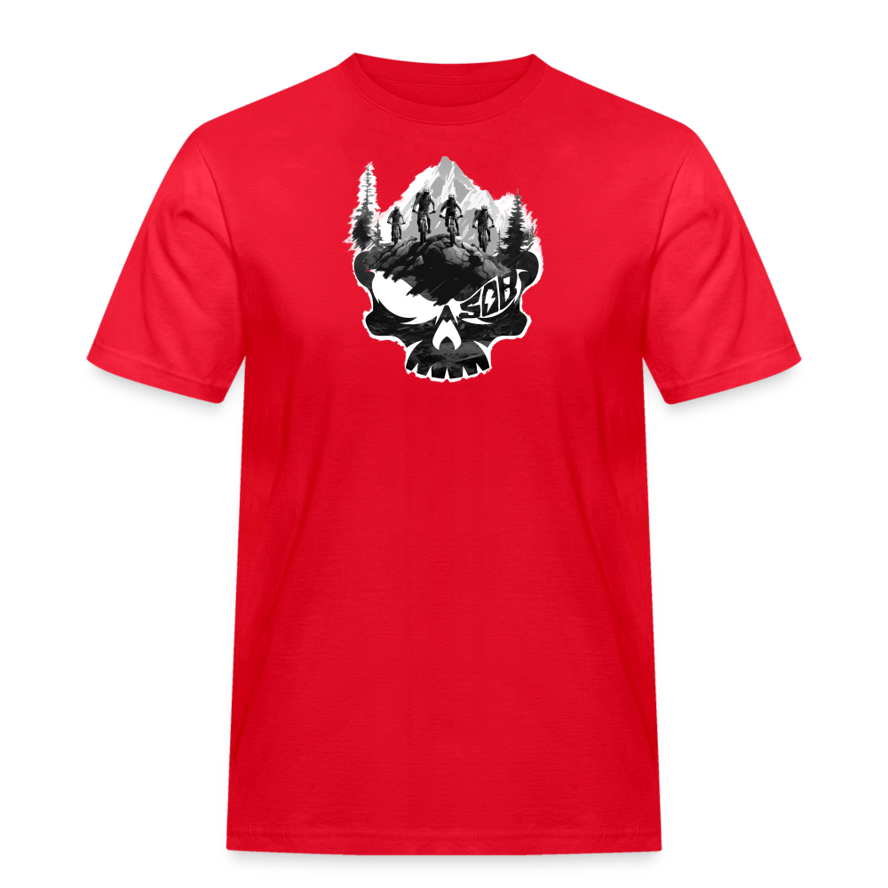 SPOD Männer Workwear T-Shirt Rot / S Skullgang Rider - White E-Bike-Community