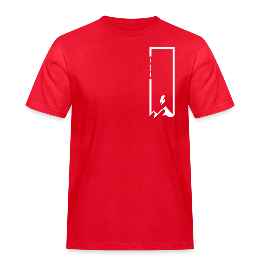 SPOD Männer Workwear T-Shirt Rot / S SoB on the Rocks - Weiß E-Bike-Community