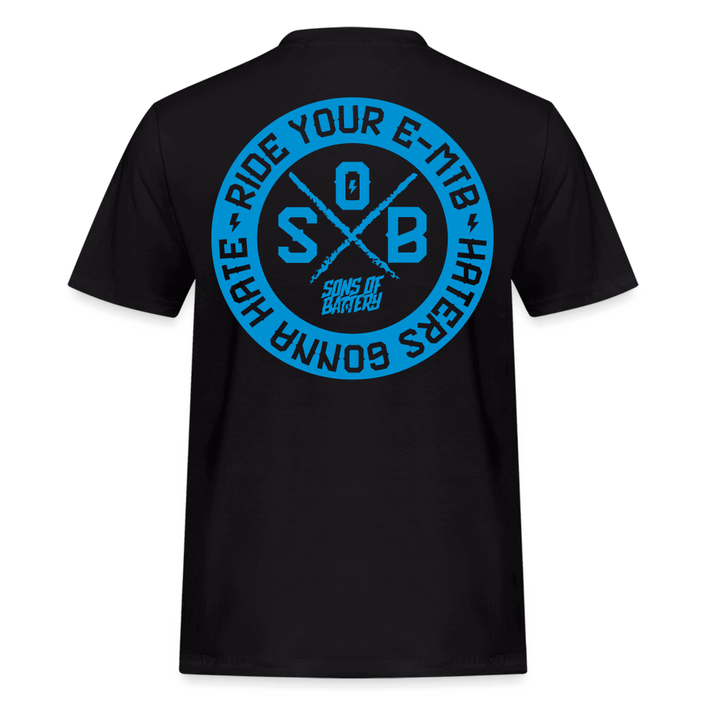 SPOD Männer Workwear T-Shirt Schwarz / S Blue Line - Haters - Russell Athletics E-Bike-Community