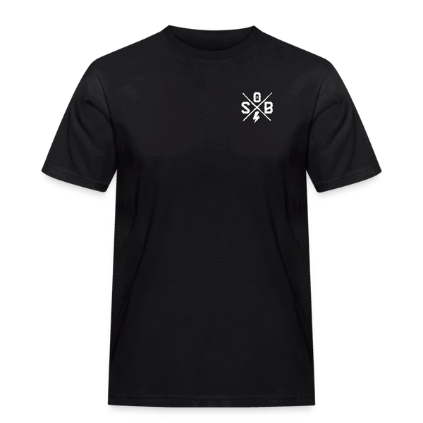 SPOD Männer Workwear T-Shirt Schwarz / S Cross / Haters - 2 Side - Russel Athletics T-Shirt E-Bike-Community