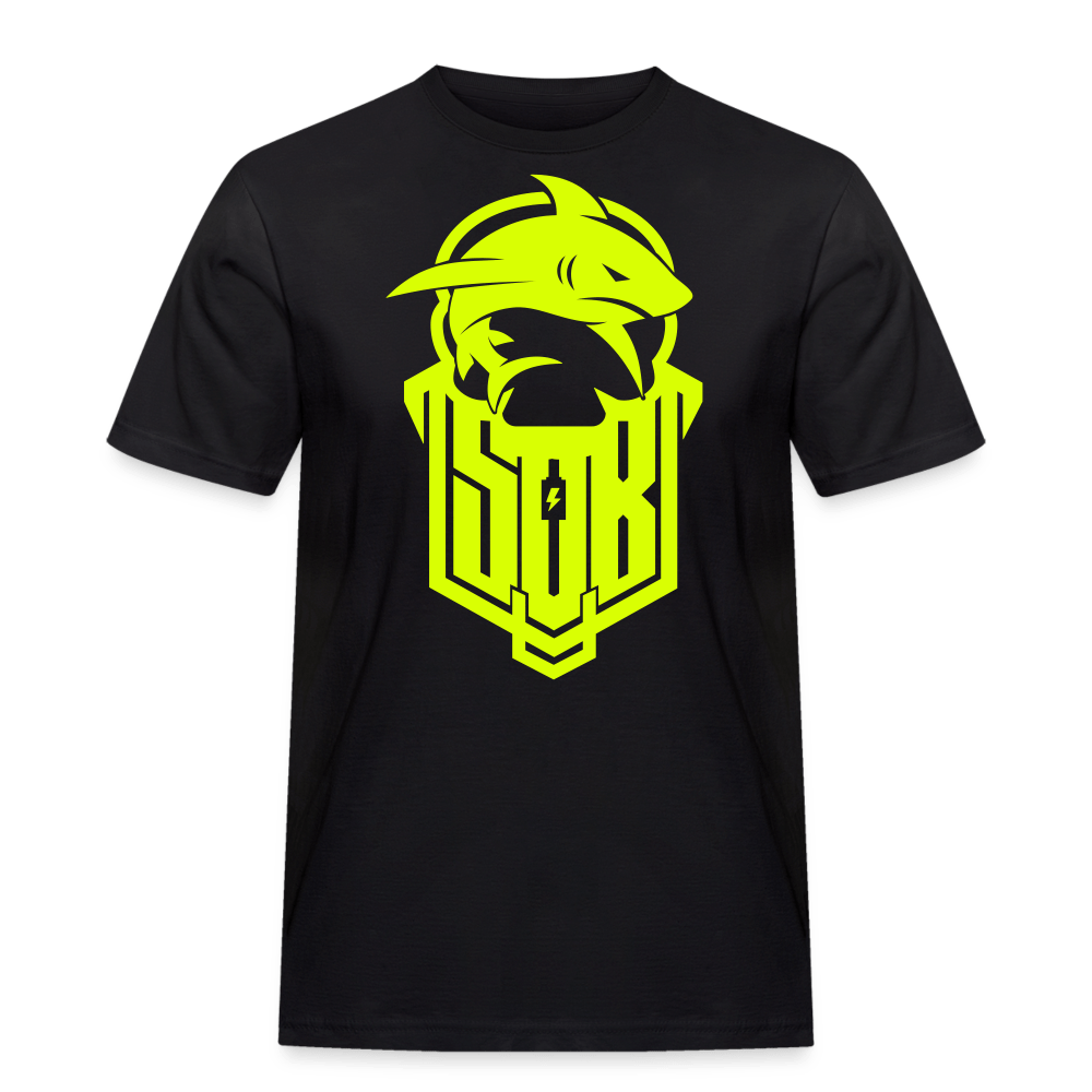 SPOD Männer Workwear T-Shirt Schwarz / S Hai Bike - Neongelb - Workwear T-Shirt E-Bike-Community