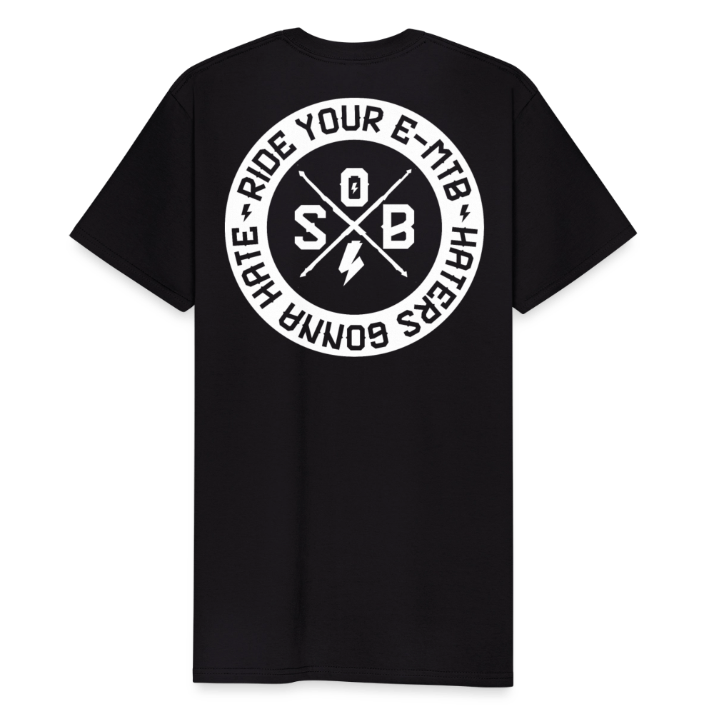 SPOD Männer Workwear T-Shirt Schwarz / S Haters gonna Hate 25 - Männer Russell Athletic Shirt E-Bike-Community
