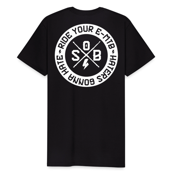 SPOD Männer Workwear T-Shirt Schwarz / S Haters gonna Hate 25 - Männer Russell Athletic Shirt E-Bike-Community