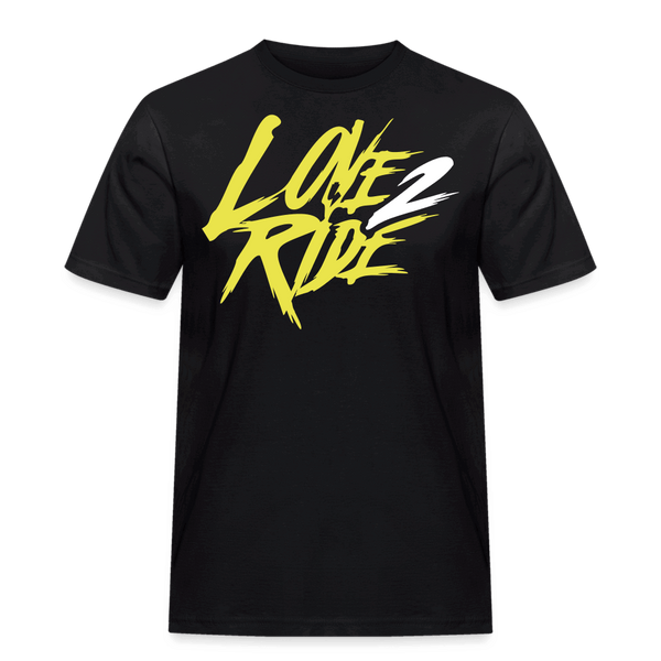 SPOD Männer Workwear T-Shirt Schwarz / S Two Side Big Print - Love and Hate - Männer Workwear T-Shirt E-Bike-Community