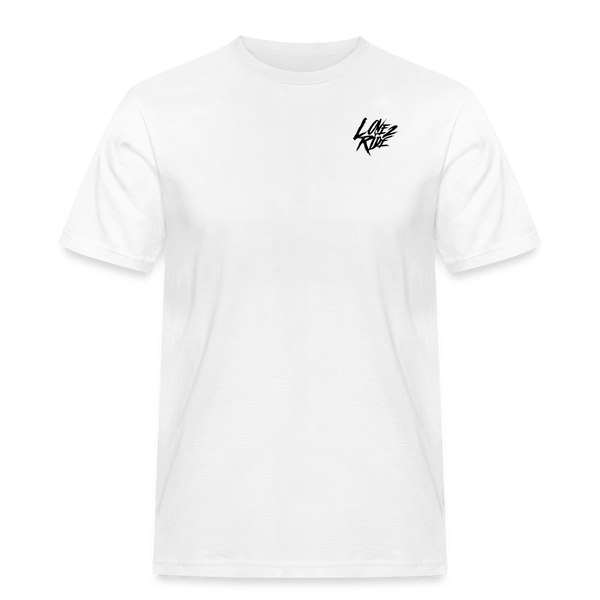 SPOD Männer Workwear T-Shirt Weiß / S LOVE 2 RIDE - FRONT / BACK HEAVY MÄNNER RUSSELL ATHLETICS T-SHIRT E-Bike-Community