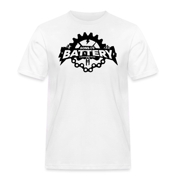 SPOD Männer Workwear T-Shirt Weiß / S Rough Skull - Männer Russell Athletics T-Shirt E-Bike-Community