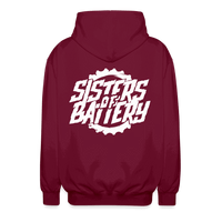 SPOD Unisex Kapuzenjacke Bordeaux / S Sisters of Battery - Unisex Kaputzenjacke E-Bike-Community