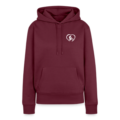 Spreadconnect Frauen Premium Hoodie Burgunderrot / XS Love 2 Ride / ❤️ Frauen Premium Hoodie E-Bike-Community