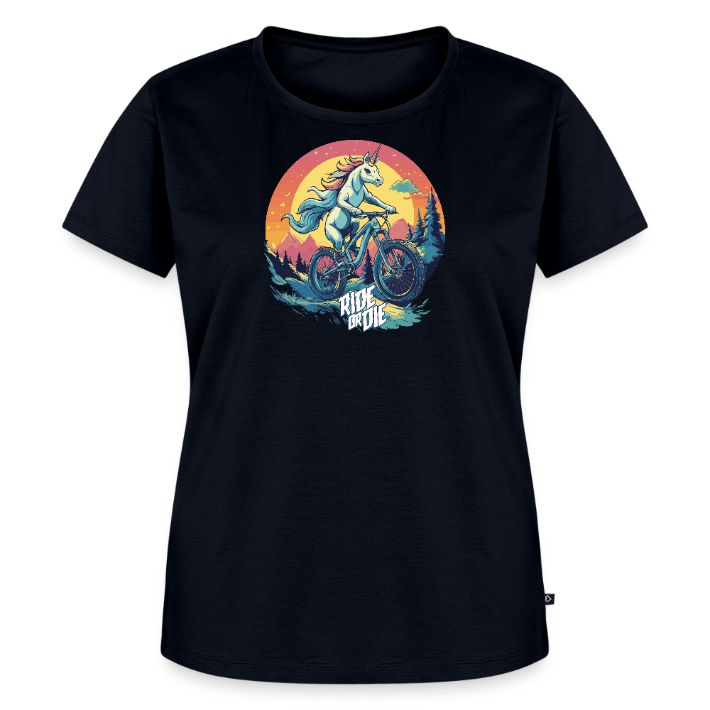 Spreadconnect Frauen Premium T-Shirt Navy / S Ride or Die Einhorn  Mountainbike - Frauen Premium T-Shirt E-Bike-Community