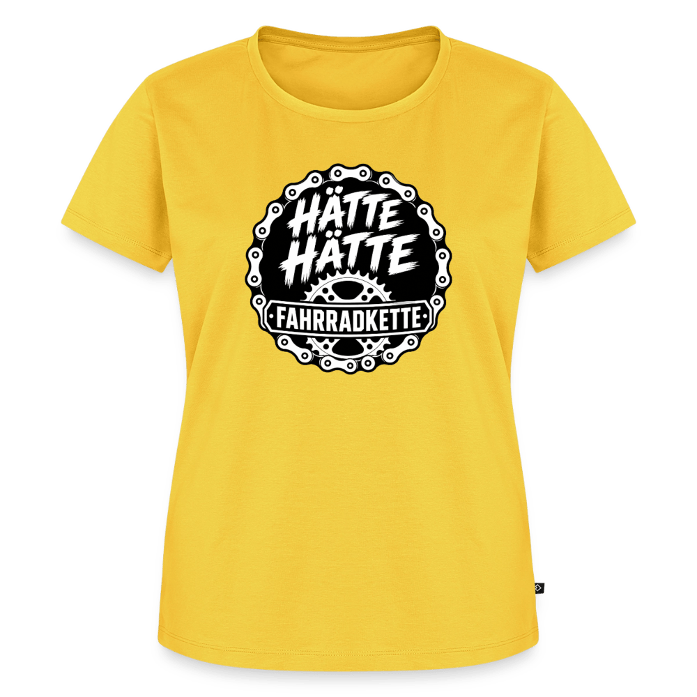 Spreadconnect Frauen Premium T-Shirt Sonnengelb / XS HÄTTE HÄTTE FAHRRADKETTE - Frauen Premium T-Shirt E-Bike-Community