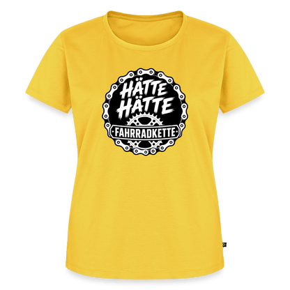 Spreadconnect Frauen Premium T-Shirt Sonnengelb / XS HÄTTE HÄTTE FAHRRADKETTE - Frauen Premium T-Shirt E-Bike-Community