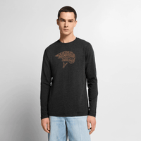 Spreadconnect Männer Premium Bio Langarmshirt Anthrazit meliert / XS Lieber Helmfrisur statt Schädelfraktur - Männer Premium Bio Langarmshirt E-Bike-Community
