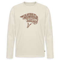 Spreadconnect Männer Premium Bio Langarmshirt Naturweiß / XS Lieber Helmfrisur statt Schädelfraktur - Männer Premium Bio Langarmshirt E-Bike-Community