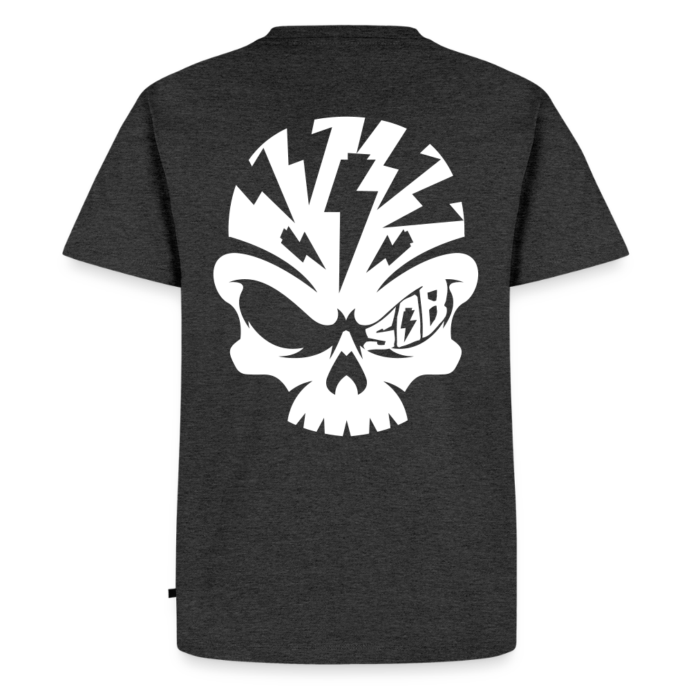 Spreadconnect Männer Premium T-Shirt | Spreadshirt 812 Anthrazit meliert / XS Skullhead - Flexfolie - Männer Premium T-Shirt E-Bike-Community