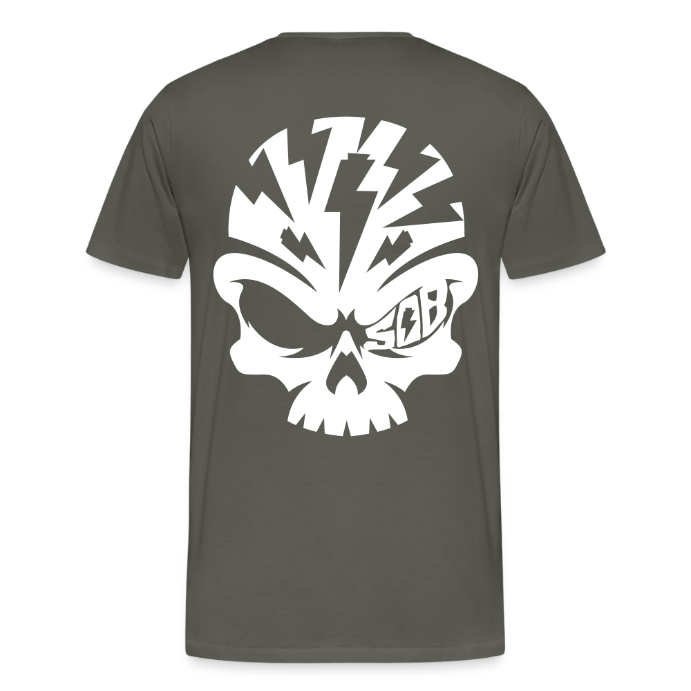 Spreadconnect Männer Premium T-Shirt | Spreadshirt 812 Asphalt / XS Skullhead - Flexfolie - Männer Premium T-Shirt E-Bike-Community