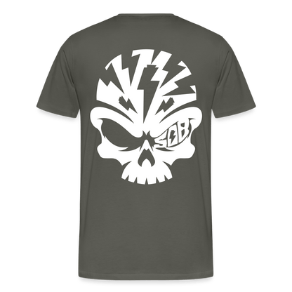 Spreadconnect Männer Premium T-Shirt | Spreadshirt 812 Asphalt / XS Skullhead - Flexfolie - Männer Premium T-Shirt E-Bike-Community