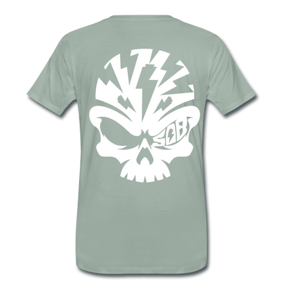 Spreadconnect Männer Premium T-Shirt | Spreadshirt 812 Graugrün / XS Skullhead - Flexfolie - Männer Premium T-Shirt E-Bike-Community