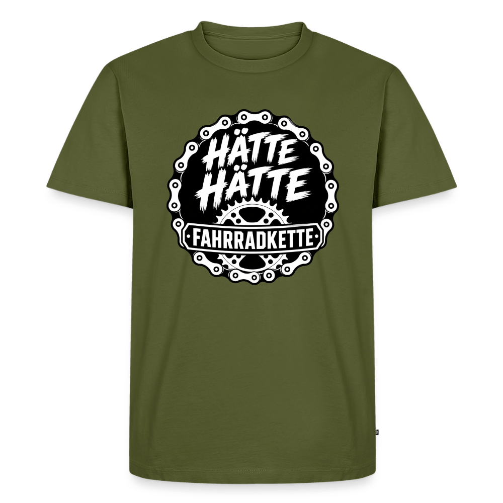 Spreadconnect Männer Premium T-Shirt | Spreadshirt 812 Khaki / XS HÄTTE HÄTTE FAHRRADKETTE - Männer Premium T-Shirt E-Bike-Community