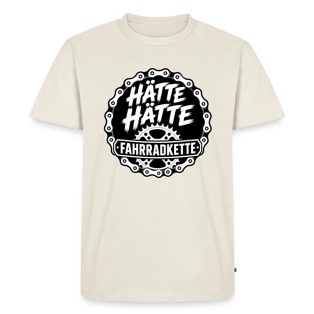 Spreadconnect Männer Premium T-Shirt | Spreadshirt 812 Naturweiß / XS HÄTTE HÄTTE FAHRRADKETTE - Männer Premium T-Shirt E-Bike-Community