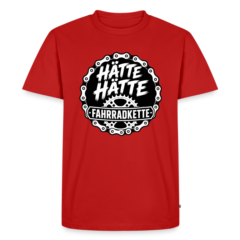 Spreadconnect Männer Premium T-Shirt | Spreadshirt 812 Rot / XS HÄTTE HÄTTE FAHRRADKETTE - Männer Premium T-Shirt E-Bike-Community