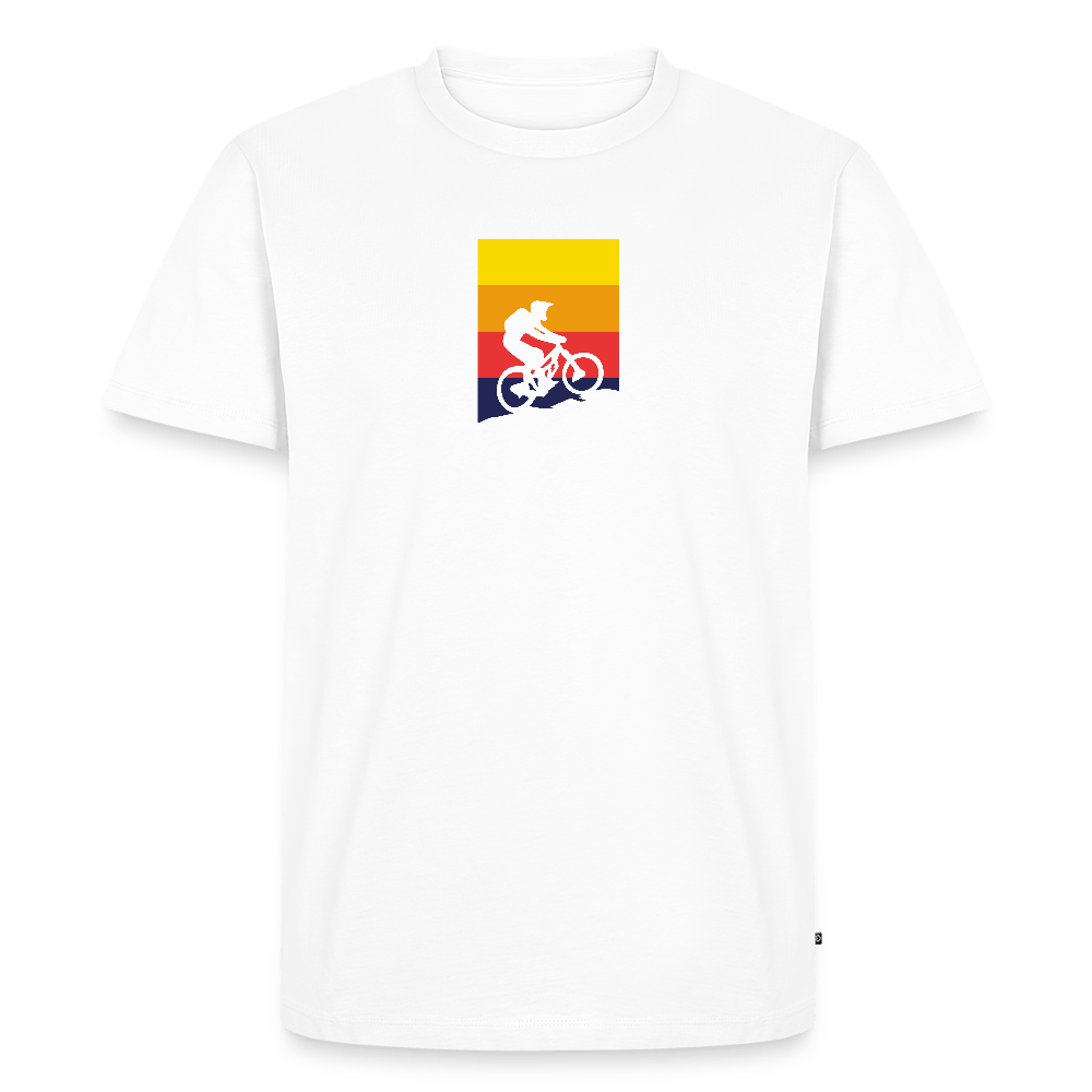 Spreadconnect Männer Premium T-Shirt | Spreadshirt 812 Weiß / S Bunter E-Biker - Männer Premium T-Shirt E-Bike-Community