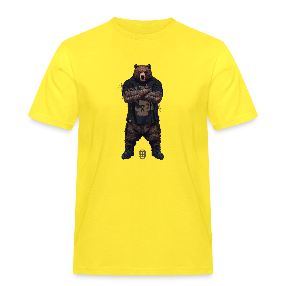 Spreadconnect Männer Workwear T-Shirt Gelb / S Flex Bear - Männer Workwear T-Shirt E-Bike-Community