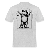 Spreadconnect Männer Workwear T-Shirt Grau meliert / S Das vitruvianische freche Capybara - Männer Workwear T-Shirt E-Bike-Community