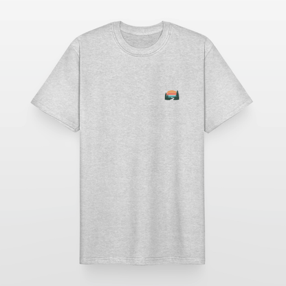 Spreadconnect Männer Workwear T-Shirt Grau meliert / S Memories Made between Trails - Männer Workwear T-Shirt E-Bike-Community
