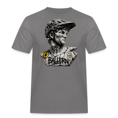 Spreadconnect Männer Workwear T-Shirt Grau / S BALLERN! - ANCIENT - Männer Workwear T-Shirt E-Bike-Community