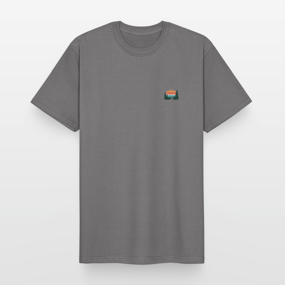 Spreadconnect Männer Workwear T-Shirt Grau / S Memories Made between Trails - Männer Workwear T-Shirt E-Bike-Community